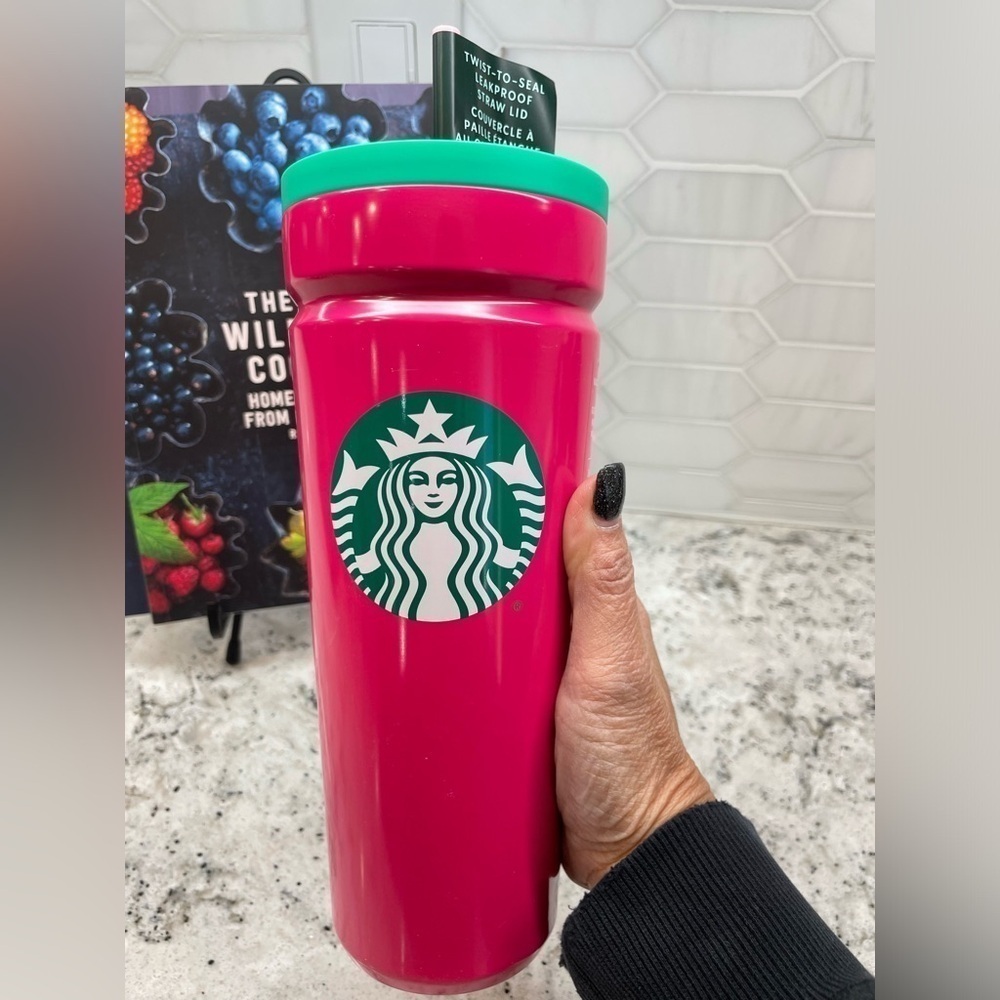 Starbucks Holiday 2024 Pink & Green Leak Proof Stainless Steel Tumbler.NWT.HTF.
